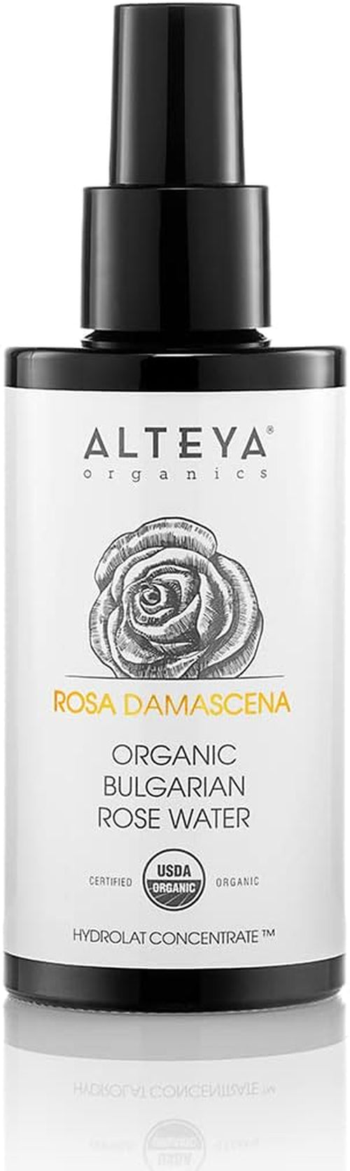Alteya High-Potency Rose Water USDA Organic Facial Toner, 3000 Roses in a Bottle, 3.4 Fl Oz/100Ml Pure Bulgarian Rosa Damascena Flower Water, Award-Winning Moisturizer in Miron Biophotonic Glass