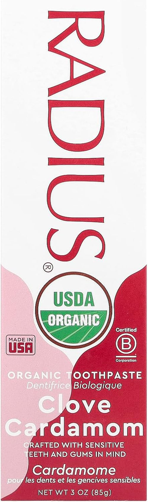 - Organic Coconut Oil Toothpaste, USDA Organic Certified Naturally Whitening and Reduces Risk of Cavities and Gingivitis (Clove Cardamom, 3 Ounce, Pack of 1)