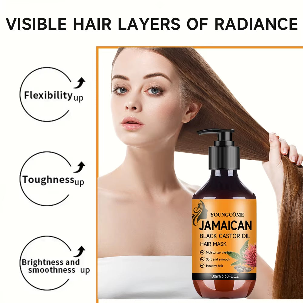 Black Castor Oil Moisturizes Repairs Damaged Hair by Replenishing Essential Nutrients Proteins Improves Scalp Health Hair