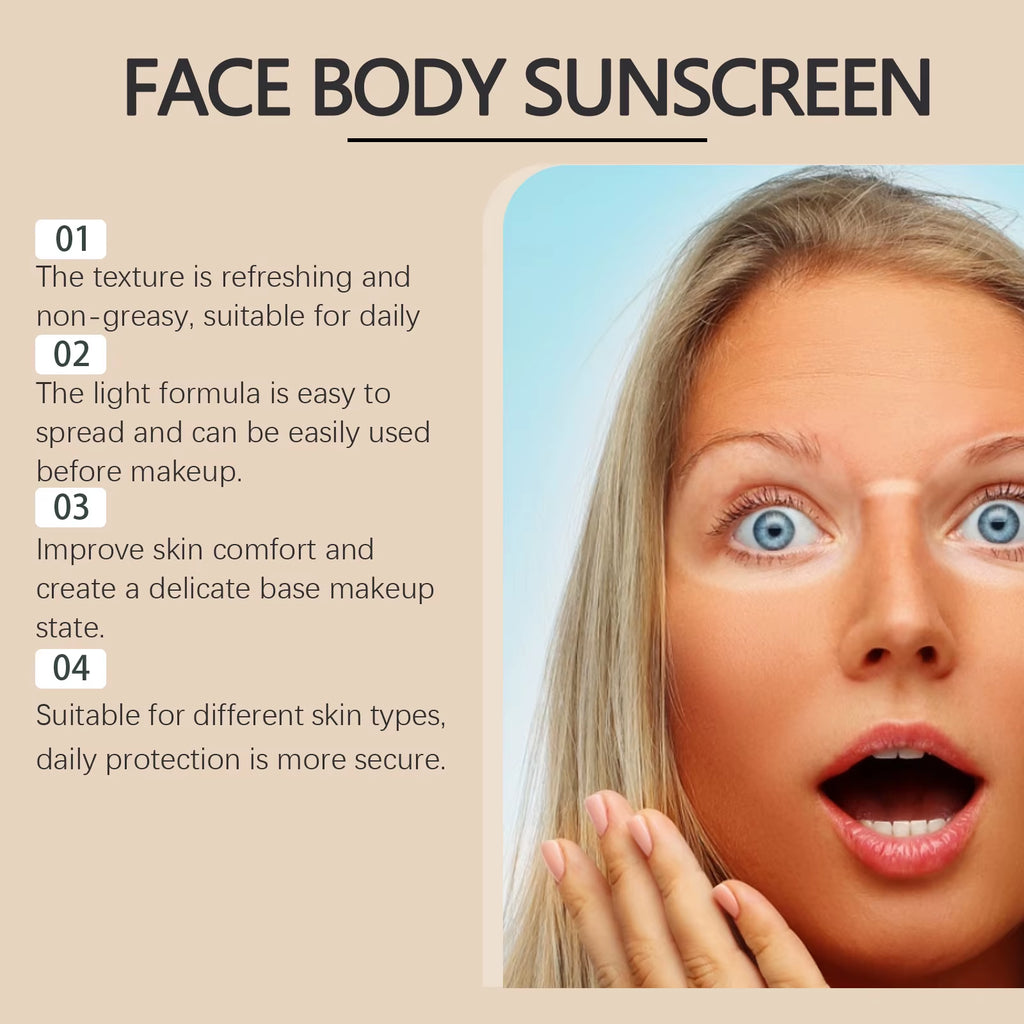 Spf 50+ Tallow Sunscreen anti UV Oil Control Natural Sunblock Isolation Even Skin Tone Prevent Sunburn Repair Face Solar Blocker