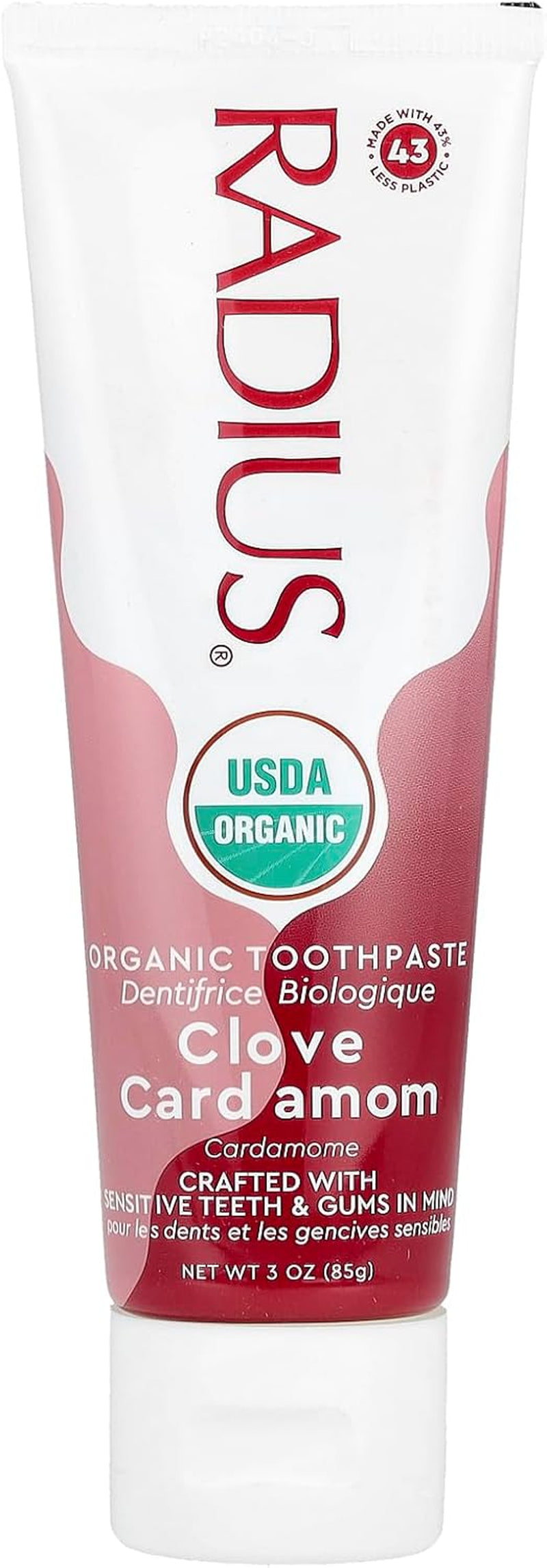 - Organic Coconut Oil Toothpaste, USDA Organic Certified Naturally Whitening and Reduces Risk of Cavities and Gingivitis (Clove Cardamom, 3 Ounce, Pack of 1)