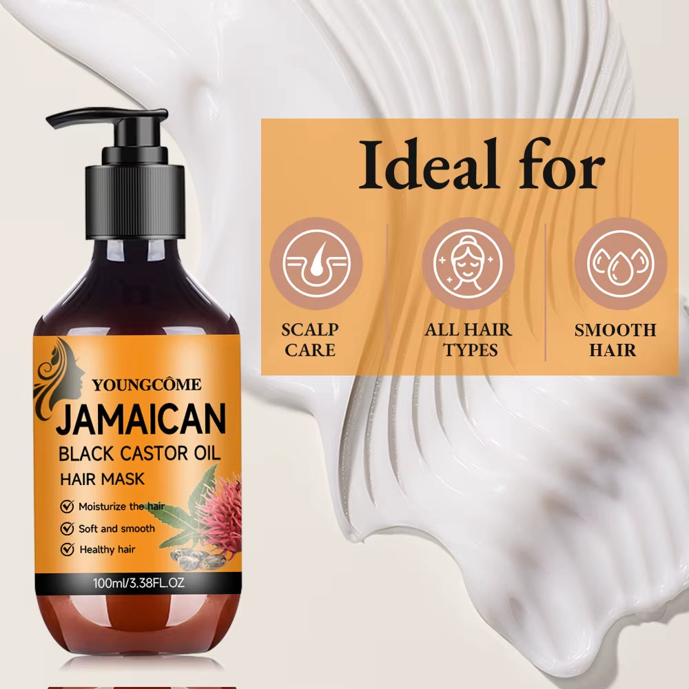 Black Castor Oil Moisturizes Repairs Damaged Hair by Replenishing Essential Nutrients Proteins Improves Scalp Health Hair