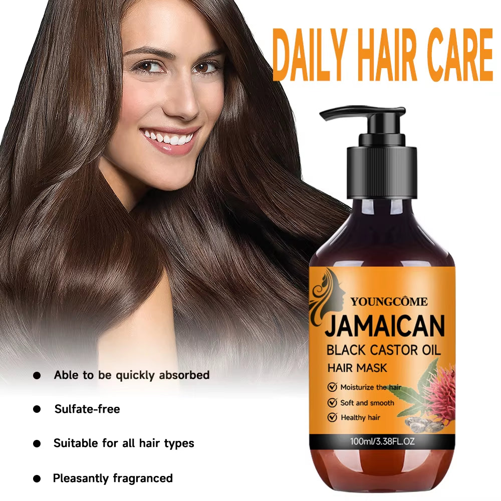 Black Castor Oil Moisturizes Repairs Damaged Hair by Replenishing Essential Nutrients Proteins Improves Scalp Health Hair