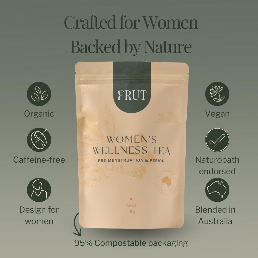 Period Tea | Organic Women’S Wellness Pre-Menstruation & Period Herbal Tea | Chai | Caffeine-Free | Supports Women’S Menstrual Cycle | 100G Loose Leaf