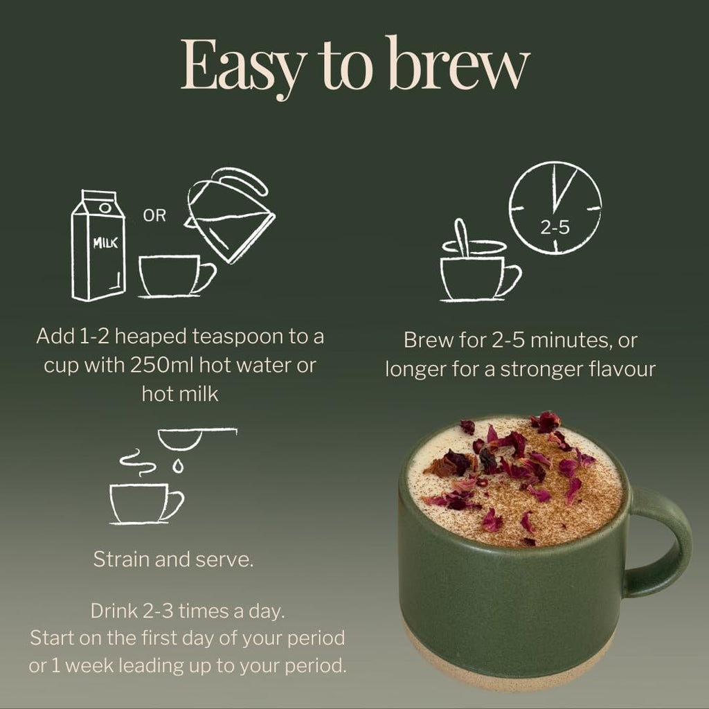 Period Tea | Organic Women’S Wellness Pre-Menstruation & Period Herbal Tea | Chai | Caffeine-Free | Supports Women’S Menstrual Cycle | 100G Loose Leaf