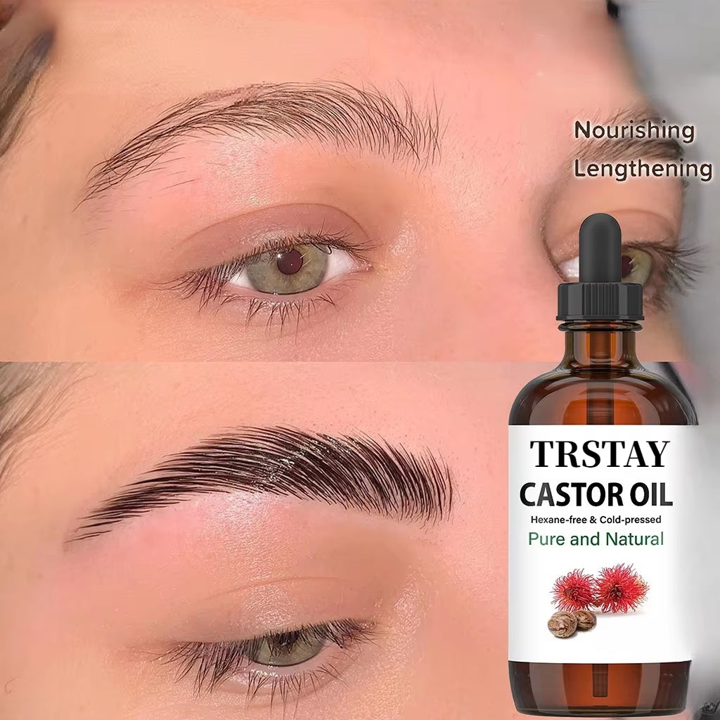Eyelash Eyebrow Growth Oil Brow Essential Oils Essence anti Alopecia Castor Oil Organic 100% Pure