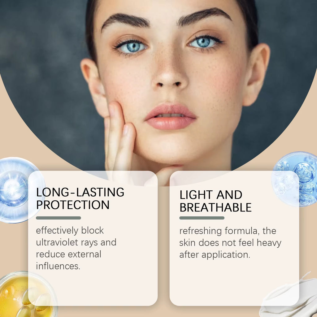 Spf 50+ Tallow Sunscreen anti UV Oil Control Natural Sunblock Isolation Even Skin Tone Prevent Sunburn Repair Face Solar Blocker