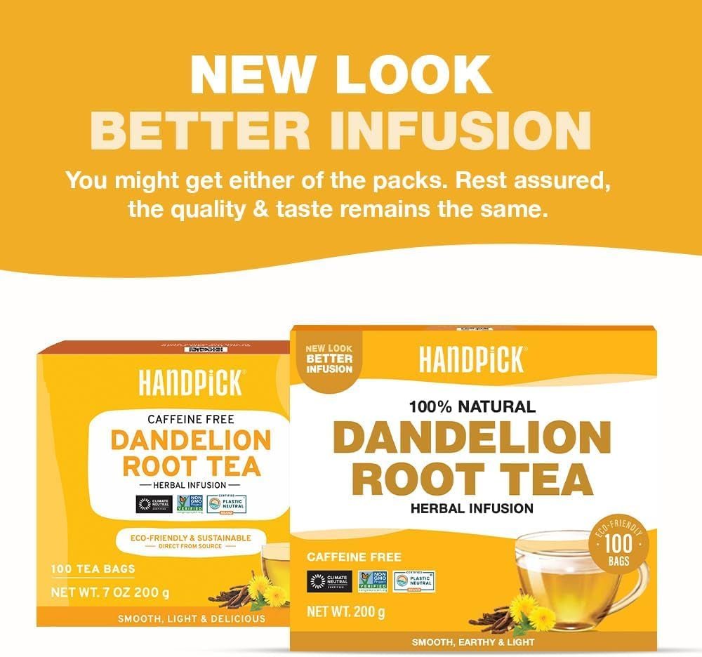 , Dandelion Root & Leaf Tea Bags (100 Herbal Tea Bags) Caffeine - Free Herbal Blend | Eco - Conscious Teabags | Direct from Source - ozganics