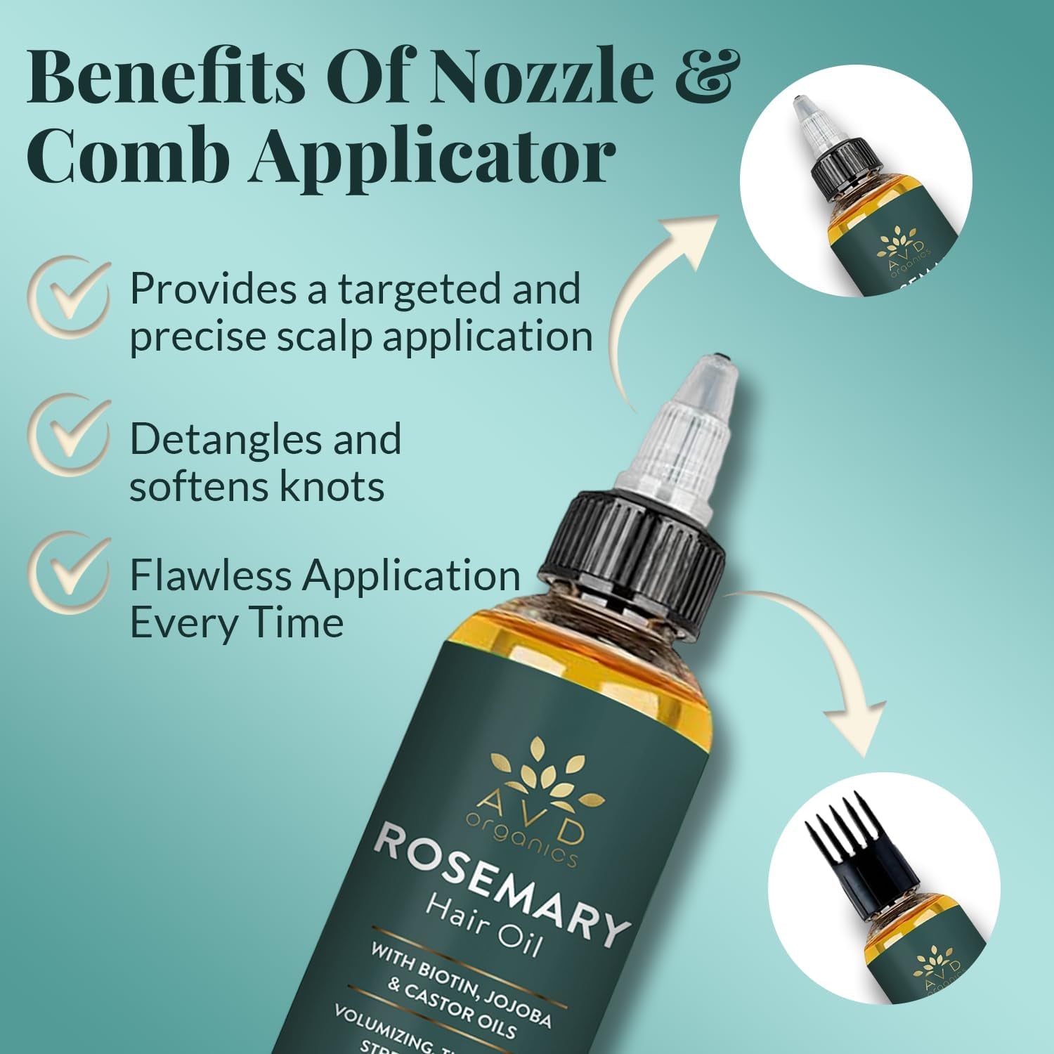 Rosemary Oil for Hair Growth Infused with Biotin, Jojoba & Castor Oil | Hair Strengthening Treatment | Nourishing & Volumizing | Non GMO Verified 120Ml (4Fl Oz)