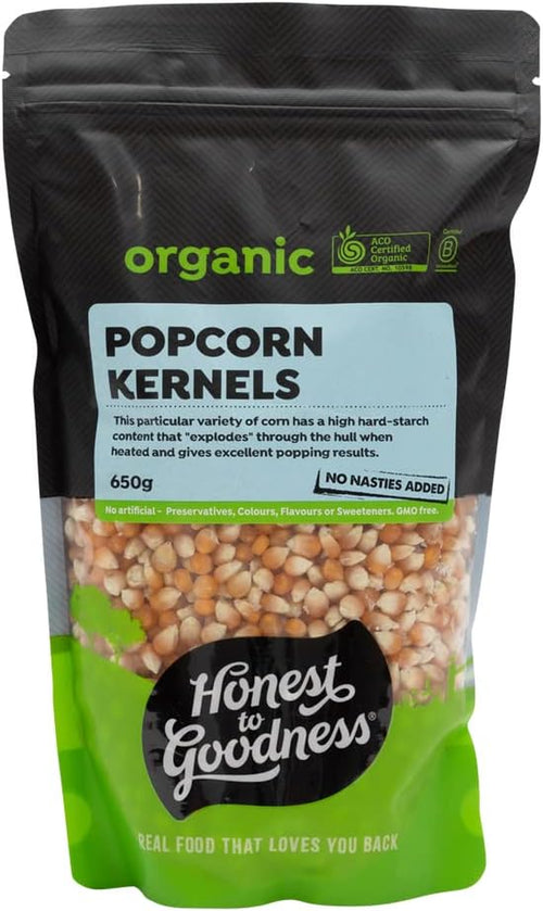 , Organic Popcorn Kernels, 650 G - a Light Lovely Snack, Quick and Easy to Prepare. Excellent Popping Results Due to Its Hard-Starch Content.