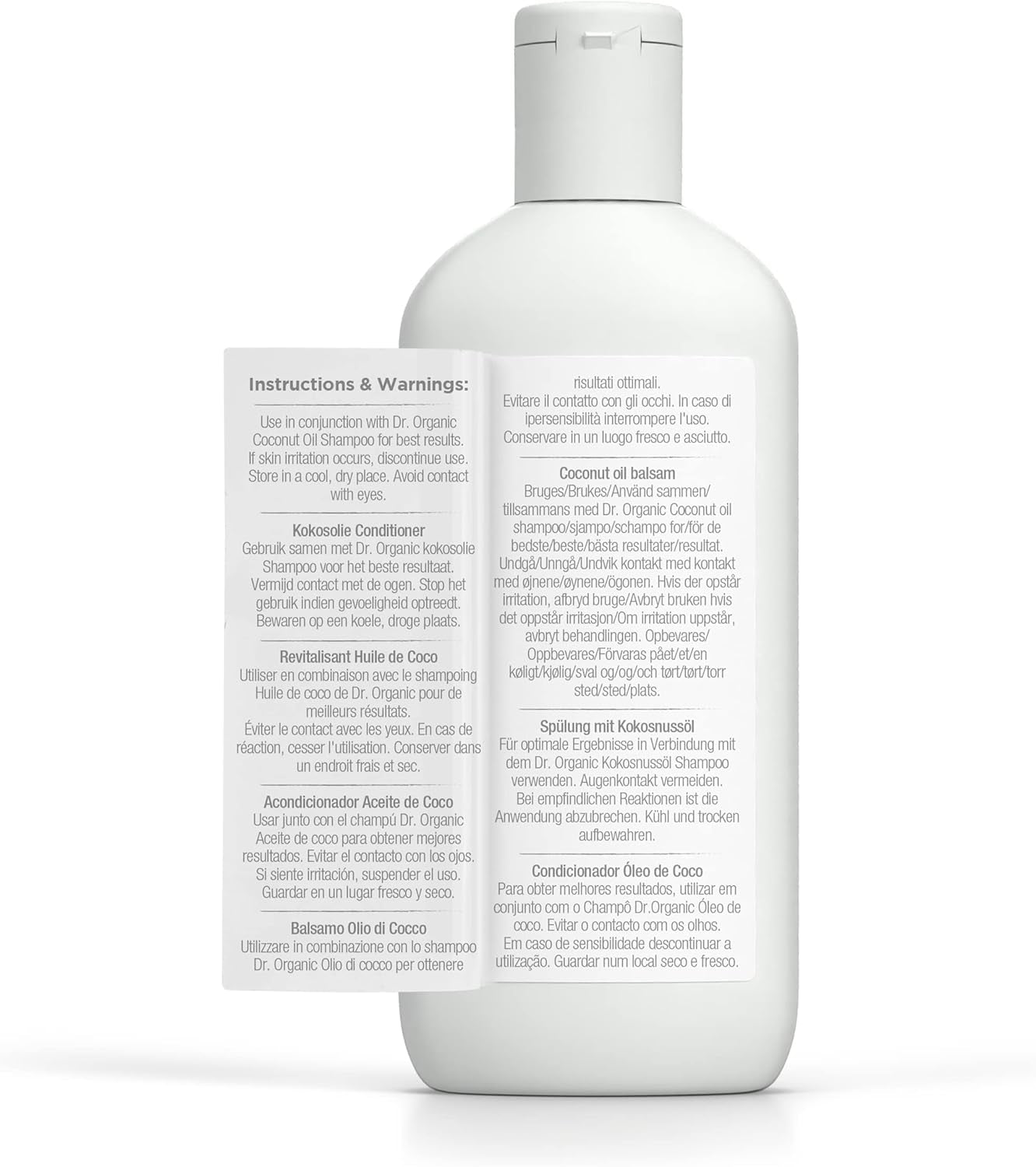 Dr Organic Coconut Oil Conditioner, Hydrating, Normal & Dry Hair, Mens, Womens, Natural, Vegan, Cruelty-Free, Paraben & Sls-Free, Organic, 265Ml, Packaging May Vary