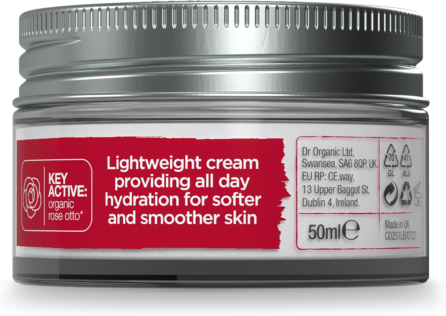 Dr Organic Rose Otto Day Cream, Moisturising, Wrinkles, Mens, Womens, Mature Skin, Natural, Vegan, Cruelty-Free, Paraben & Sls-Free, Plastic Free, Organic, 50Ml, Packaging May Vary