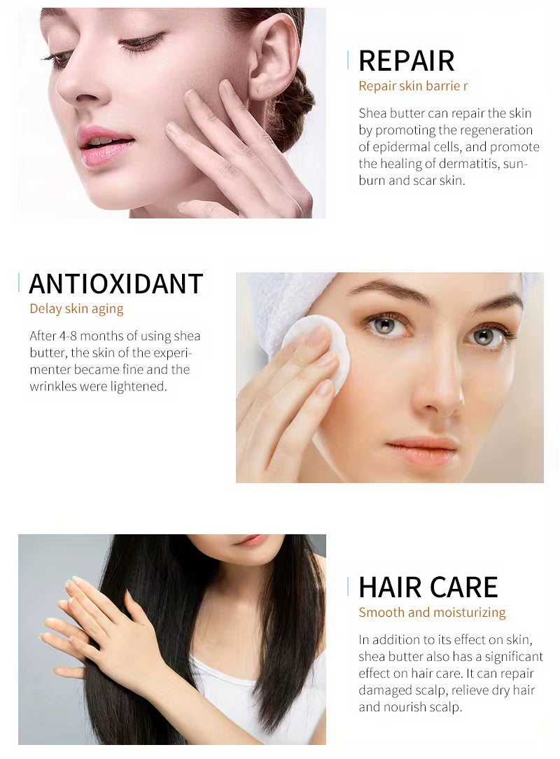 Organic Shea Butter for Body & Face Organic , 100% Raw & Unrefined to Soften, Smooth & Boost Radiance